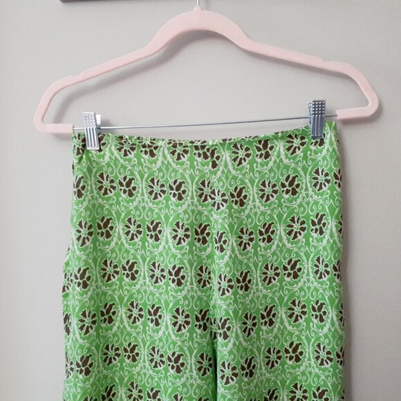 NWOT Zara green & multicolour abstract floral print high waist wide leg pants, S - Picture 11 of 14